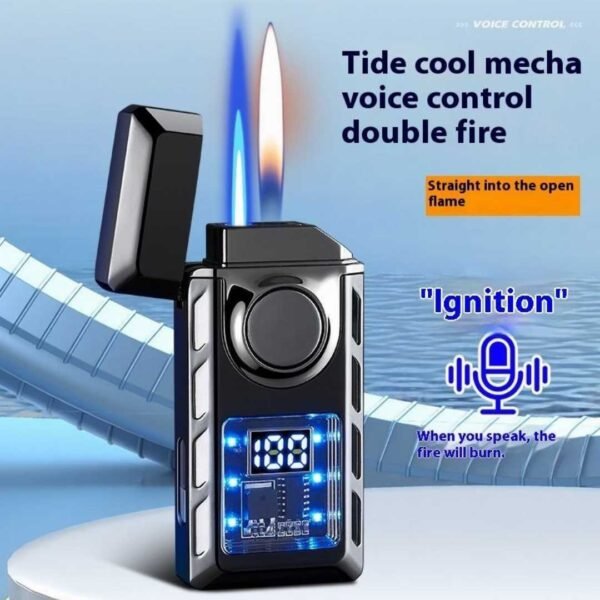 High-Tech One-Button Switching Transparent Windproof Lighter Voice-Activated Intelligent Ignition