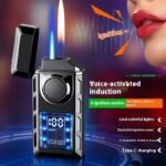 High-Tech One-Button Switching Transparent Windproof Lighter Voice-Activated Intelligent Ignition - Image 3