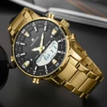 KAT-WATCH Golden Electronic Digital Sports Watches Count Down Stopwatch Clock Waterproof Watch - Image 3
